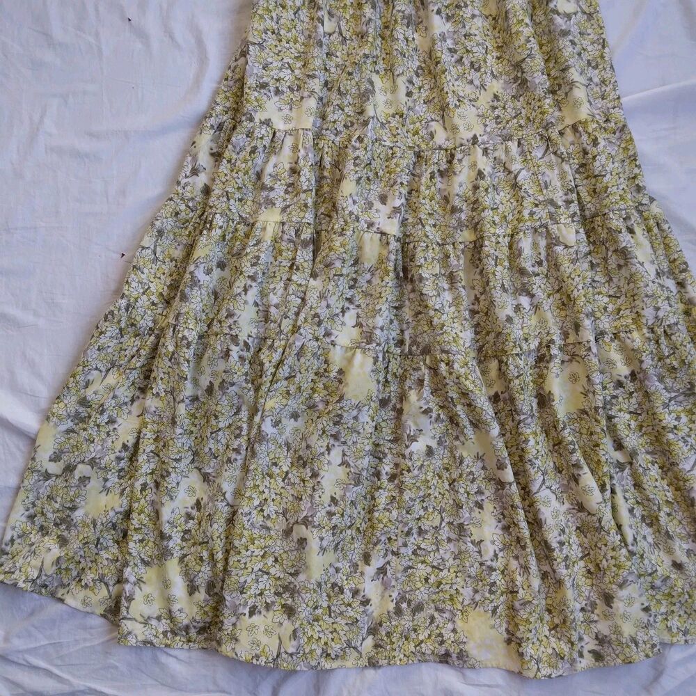 Davi And Dani Maxi Dress Smocked Floral Peasant Boho Prairie Women's Medium - Picture 10 of 11